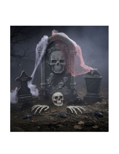 Set decorativo cimitero con lapide, ragni e accessori - Kit 16 pezzi assortiti