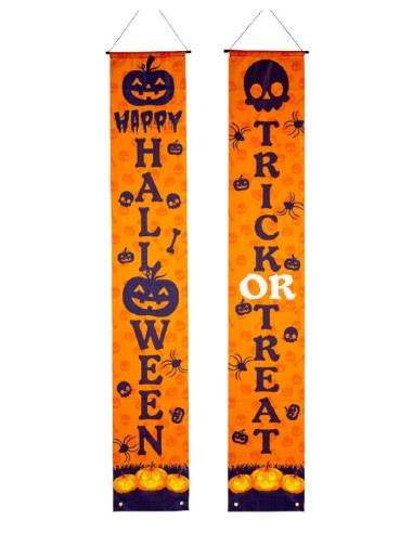 Set 2 banner in tessuto Happy Halloween Cm. 180x30
