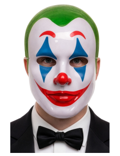 Maschera clown verde in plastica