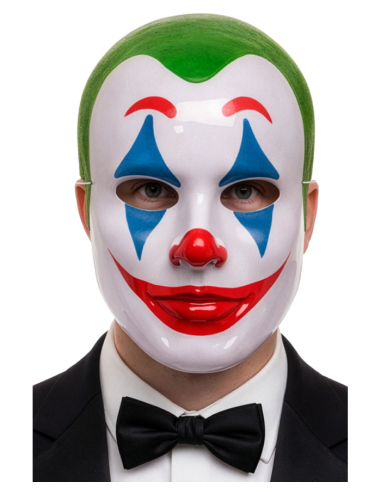 Maschera clown verde in plastica