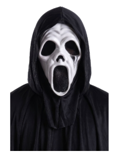 Maschera in plastica fantasma con cappuccio