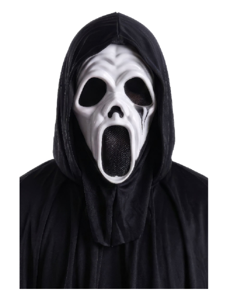 Maschera in plastica fantasma con cappuccio