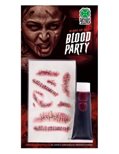 Set trucco horror con tubetto sangue e tatuaggi