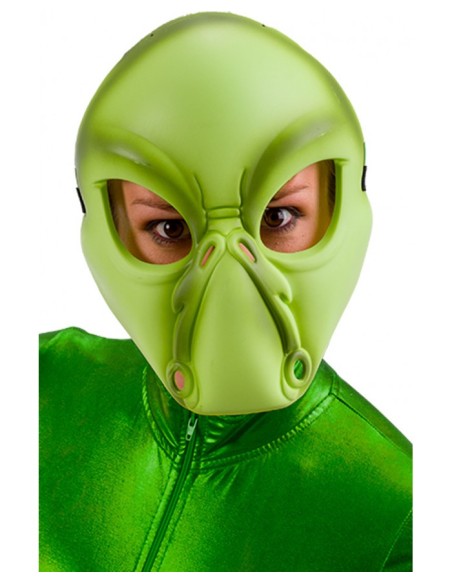 Maschera in plastica rigida Alieno verde