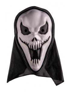 Maschera fantasma in plastica con cappuccio 2