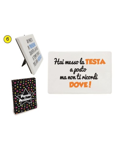 Mattonella in ceramica con piedistallo Cm. 15x10 Umoristica - Testa