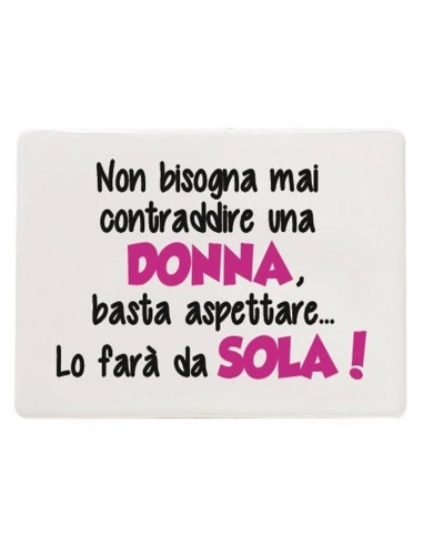 Mattonella in ceramica con piedistallo Cm. 15x10 Umoristica - Donna