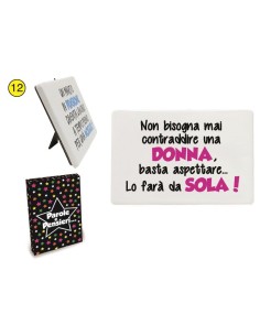 Mattonella in ceramica con piedistallo Cm. 15x10 Umoristica - Donna 2
