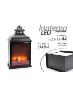 Lanterna in plastica "Caminetto" Cm. 25x15x44