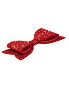 Fiocco in gomma eva glitterata Cm. 39x19 - Rosso