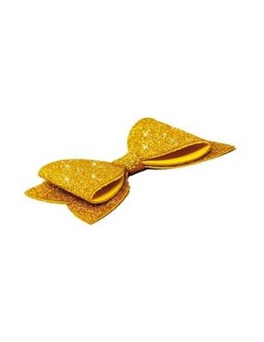 Fiocco in gomma eva glitterata Cm. 39x19 - Oro