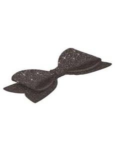 Fiocco in gomma eva glitterata Cm. 39x19 - Nero
