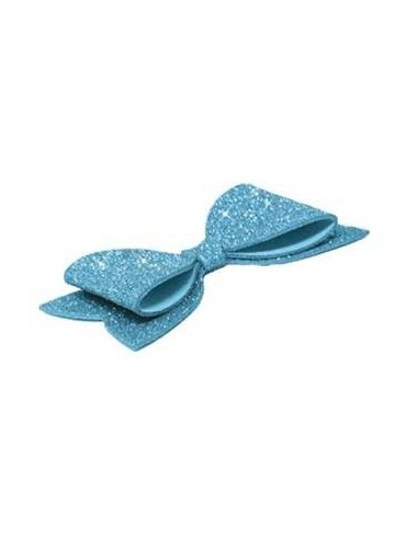 Fiocco in gomma eva glitterata Cm. 39x19 - Azzurro