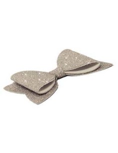 Fiocco in gomma eva glitterata Cm. 39x19 - Argento