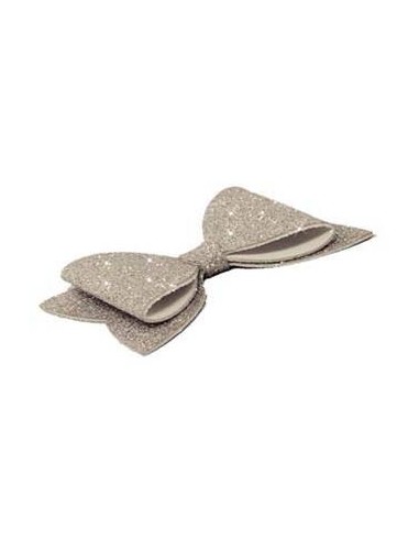 Fiocco in gomma eva glitterata Cm. 39x19 - Argento