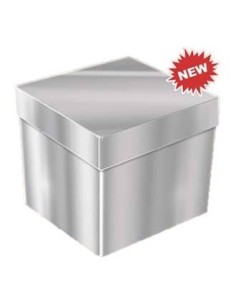 Scatola gift box surprise Cm. 30x30x30 - Argento Metal