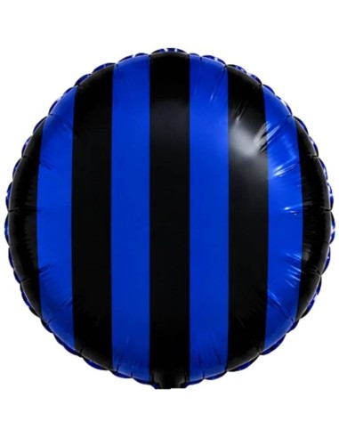 Palloncino mylar 18" Cm. 45 - Strisce Nero azzurro