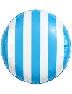 Palloncino mylar 18" Cm. 45 - Strisce Bianco celesti