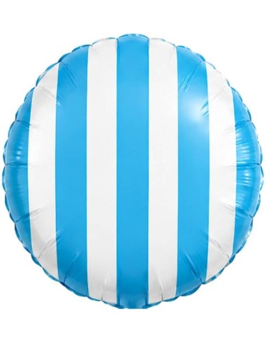 Palloncino mylar 18" Cm. 45 - Strisce Bianco celesti