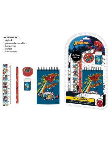Blister scuola deluxe 5 pezzi - Spiderman