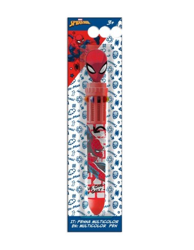 Penna 10 colori con testa 3D - Spiderman