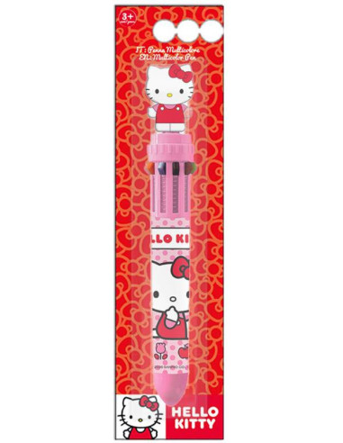 Penna 10 colori con testa 3D - Hello Kitty