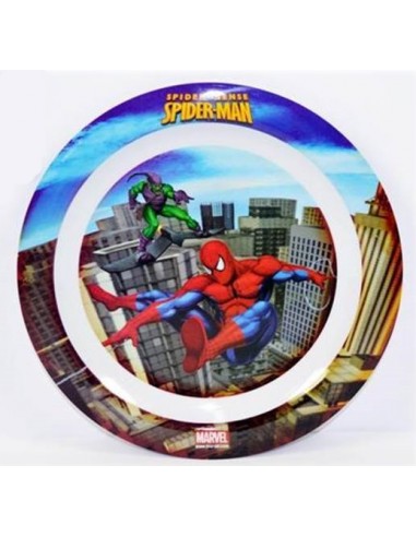 Piatto piano melamina Spiderman Cm. 22