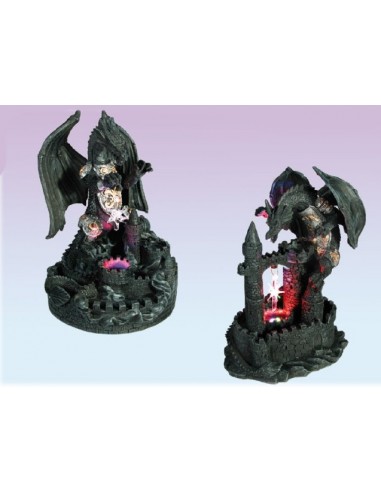 Drago resina con led e cristallo cm. 23