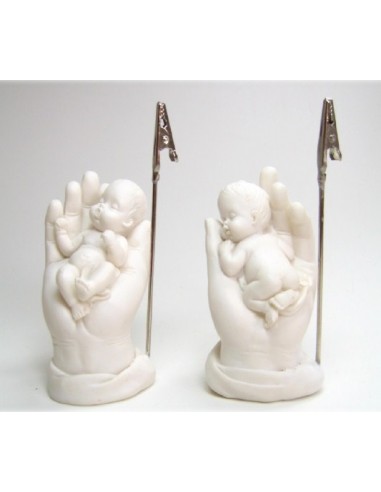 Portafoto clip bimbo nella mano Cm. 9x5