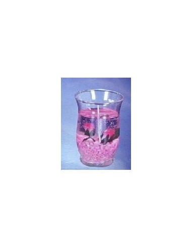 Candela gel vasetto rosa grande