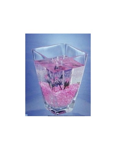 Candela gel vasetto cubo rosa piccolo