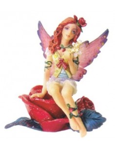 Fatina resina seduta su rosa