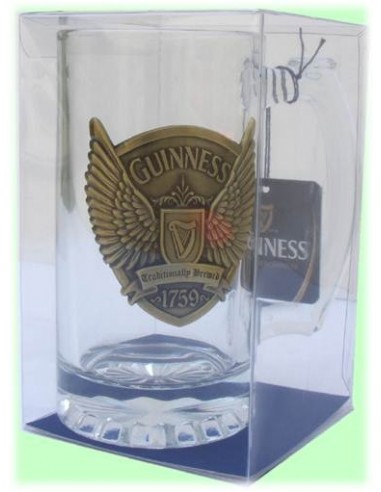 Boccale birra vetro Guinness logo con...