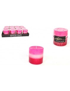 Candela cera cilindro rosa...