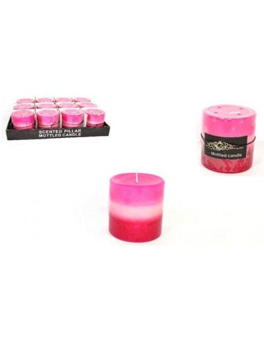 Candela cera cilindro rosa Cm. 7...