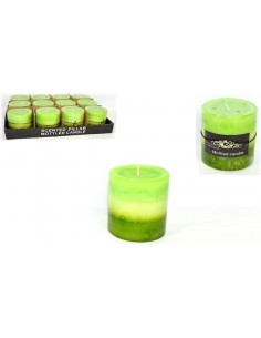Candela cera cilindro verde...