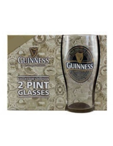 Set 2 bicchieri vetro Guinness logo nero