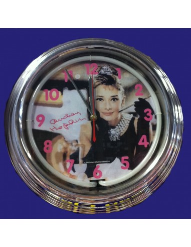 Orologio da parete tondo con neon Audrey