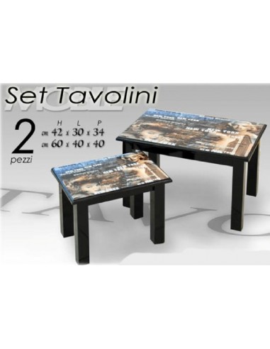 Set 2 tavolini legno Marylin Cm....