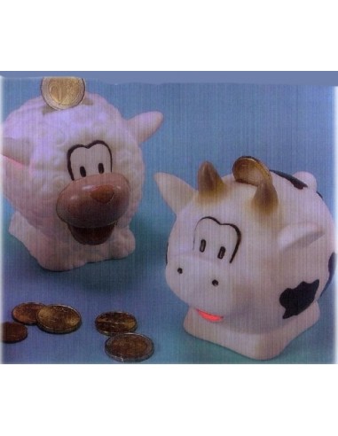 Salvadanaio pvc 3D mucca e pecora