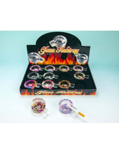 Posacenere vetro crystal tondo Glamour