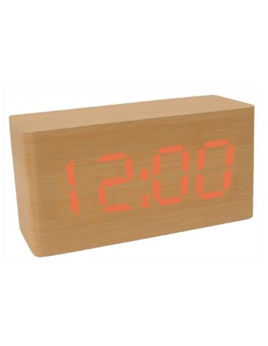 Orologio sveglia legno con ora...