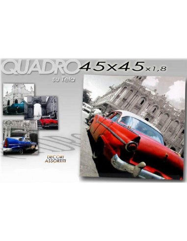 Quadro tela città con auto Cm. 45x45