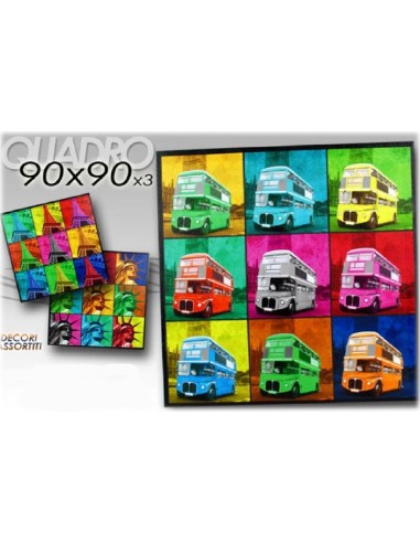 Quadro tela maxi città Cm. 90x90
