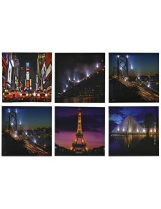Quadro tela città con led...