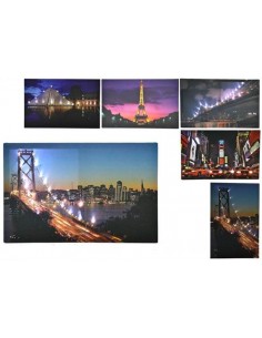 Quadro tela città con led...