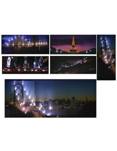 Quadro tela città con led...