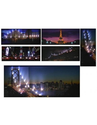 Quadro tela città con led Cm. 40x100