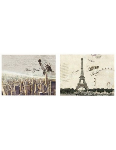 Quadro tela città New York / Parigi...