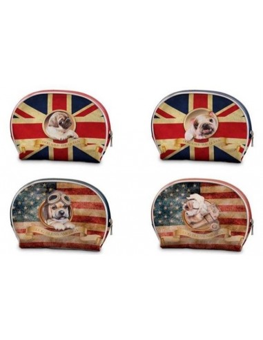 Pochette ecopelle bandiere con cani -...